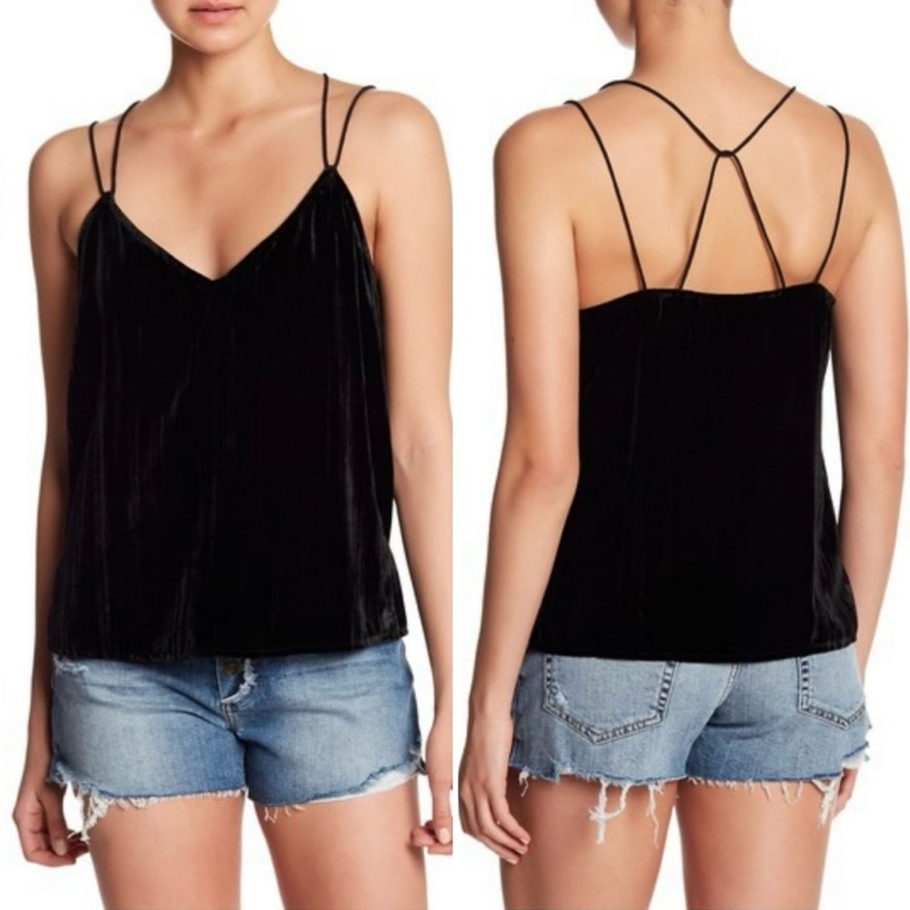 Joe's Jeans Velvet Spaghetti Strap Top | Black | Size: M